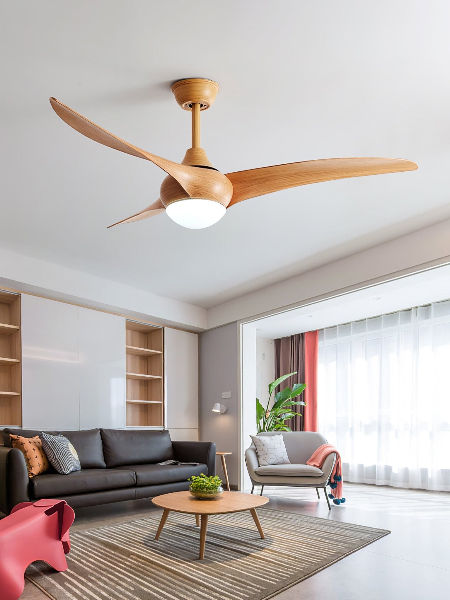 Durven Natural Traditional Ceiling Fan Light-Neutral Decor