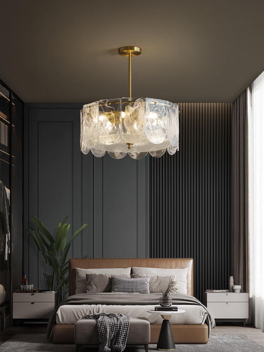 Lustra Chandelier Traditional Classic Glass Metal-Neutral Decor