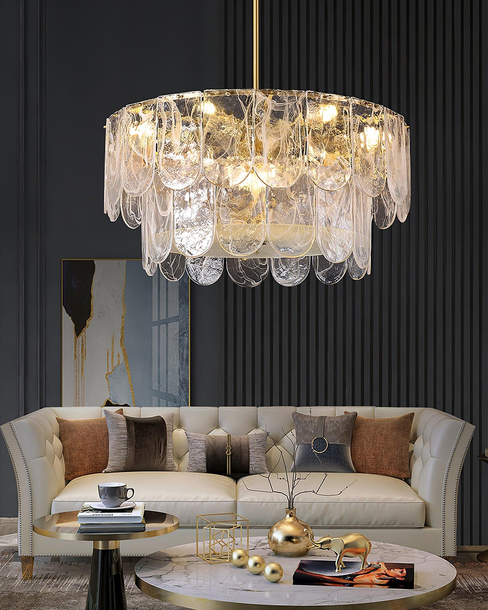 Lustra Chandelier Traditional Classic Glass Metal-Neutral Decor