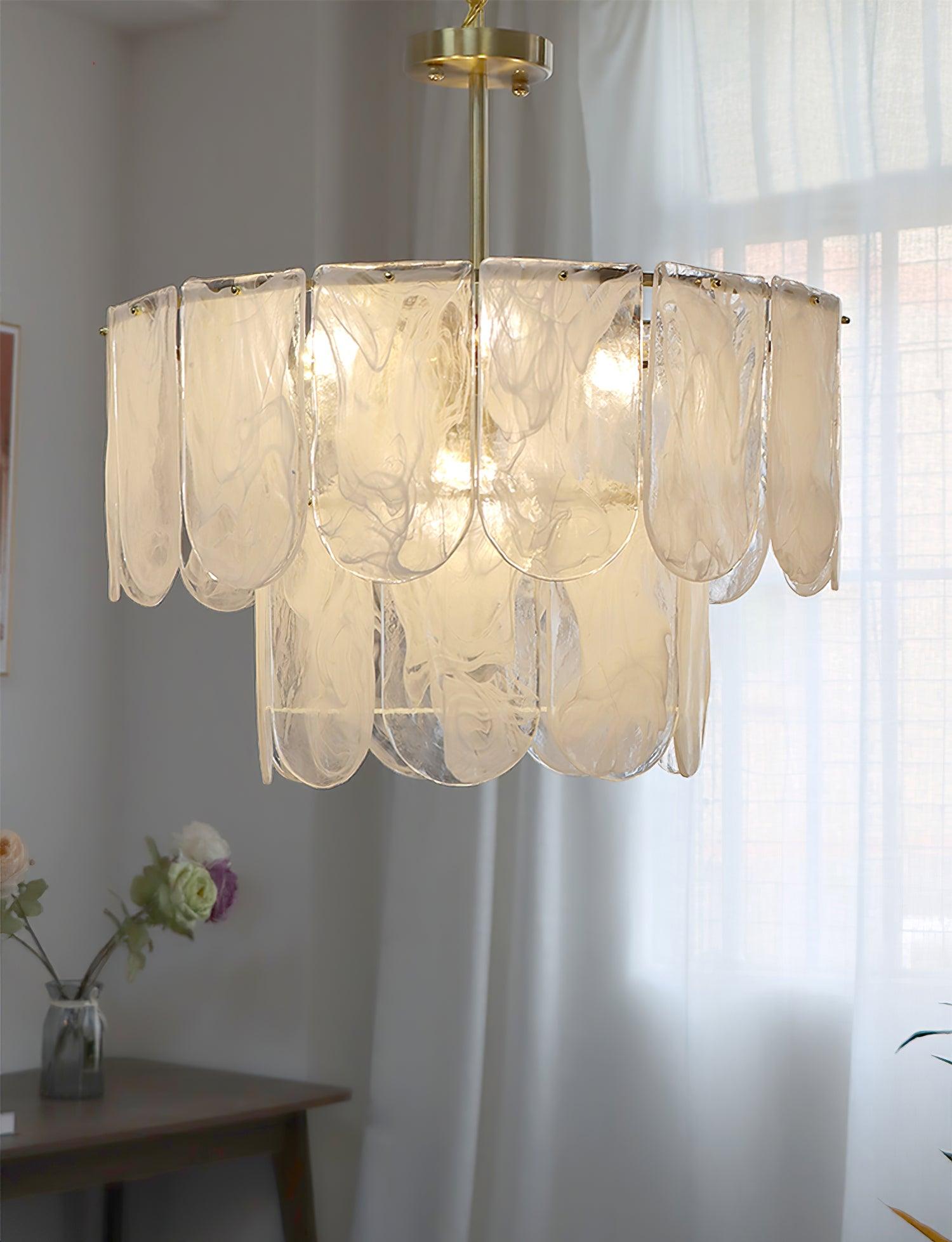 Lustra Chandelier Traditional Classic Glass Metal-Neutral Decor