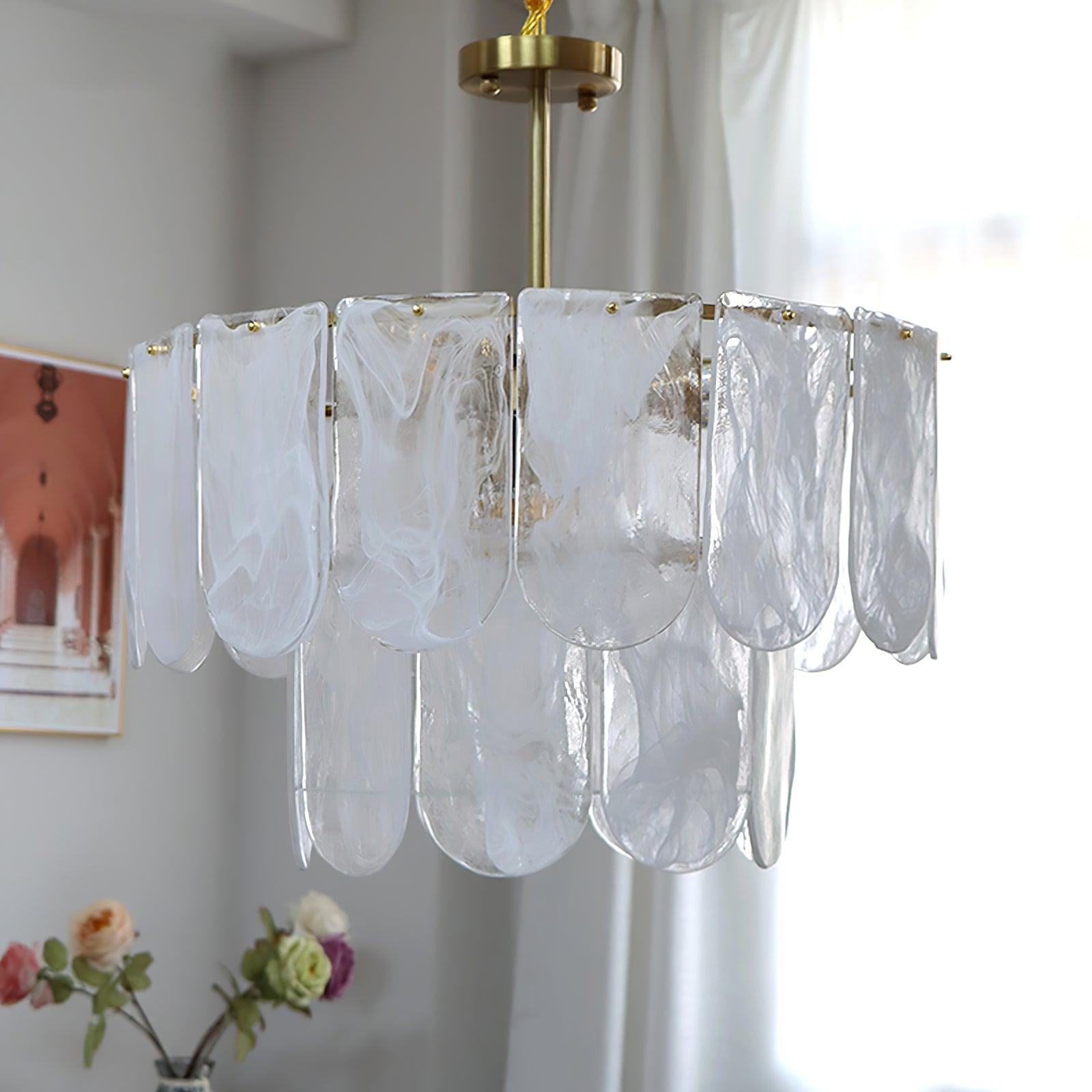 Lustra Chandelier Traditional Classic Glass Metal-Neutral Decor