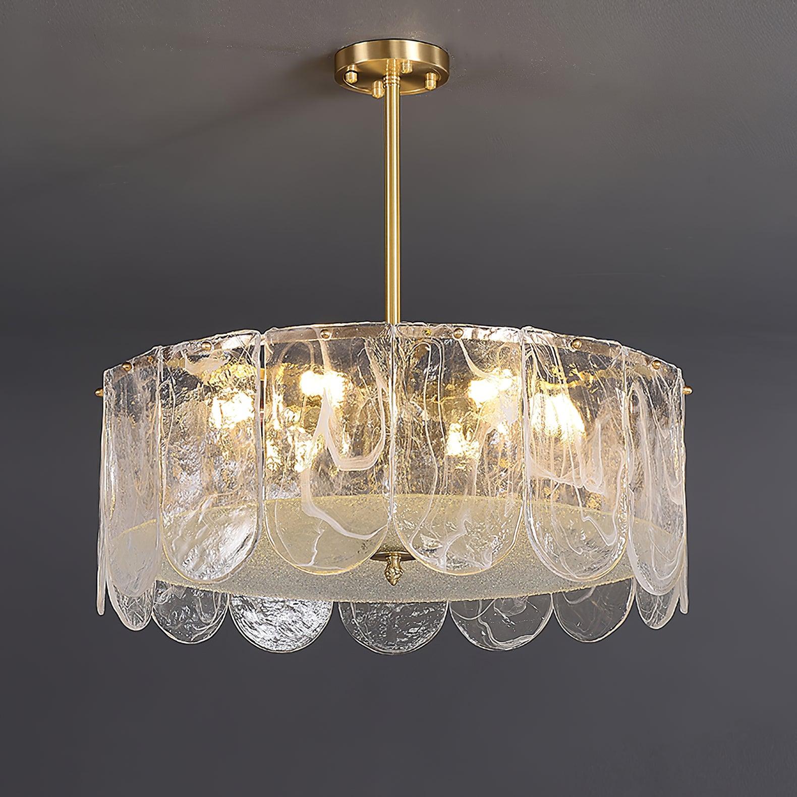 Lustra Chandelier Traditional Classic Glass Metal-Neutral Decor