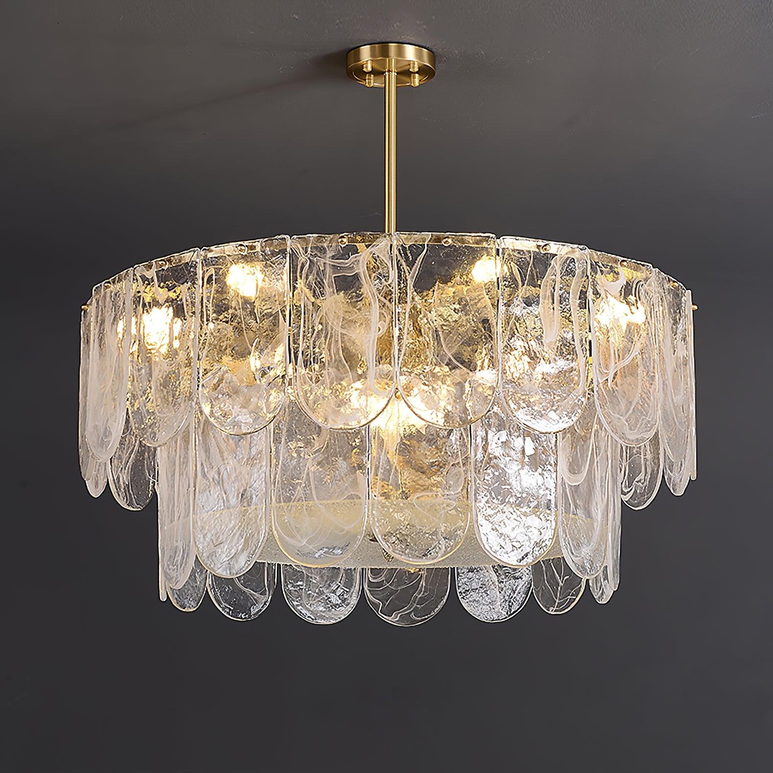 Lustra Chandelier Traditional Classic Glass Metal-Neutral Decor