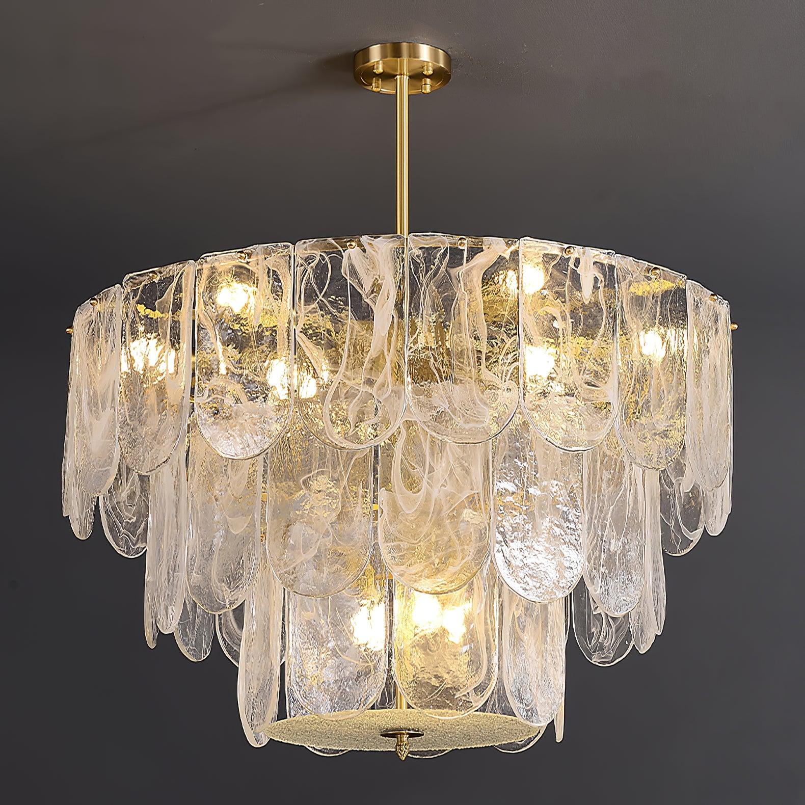 Lustra Chandelier Traditional Classic Glass Metal-Neutral Decor