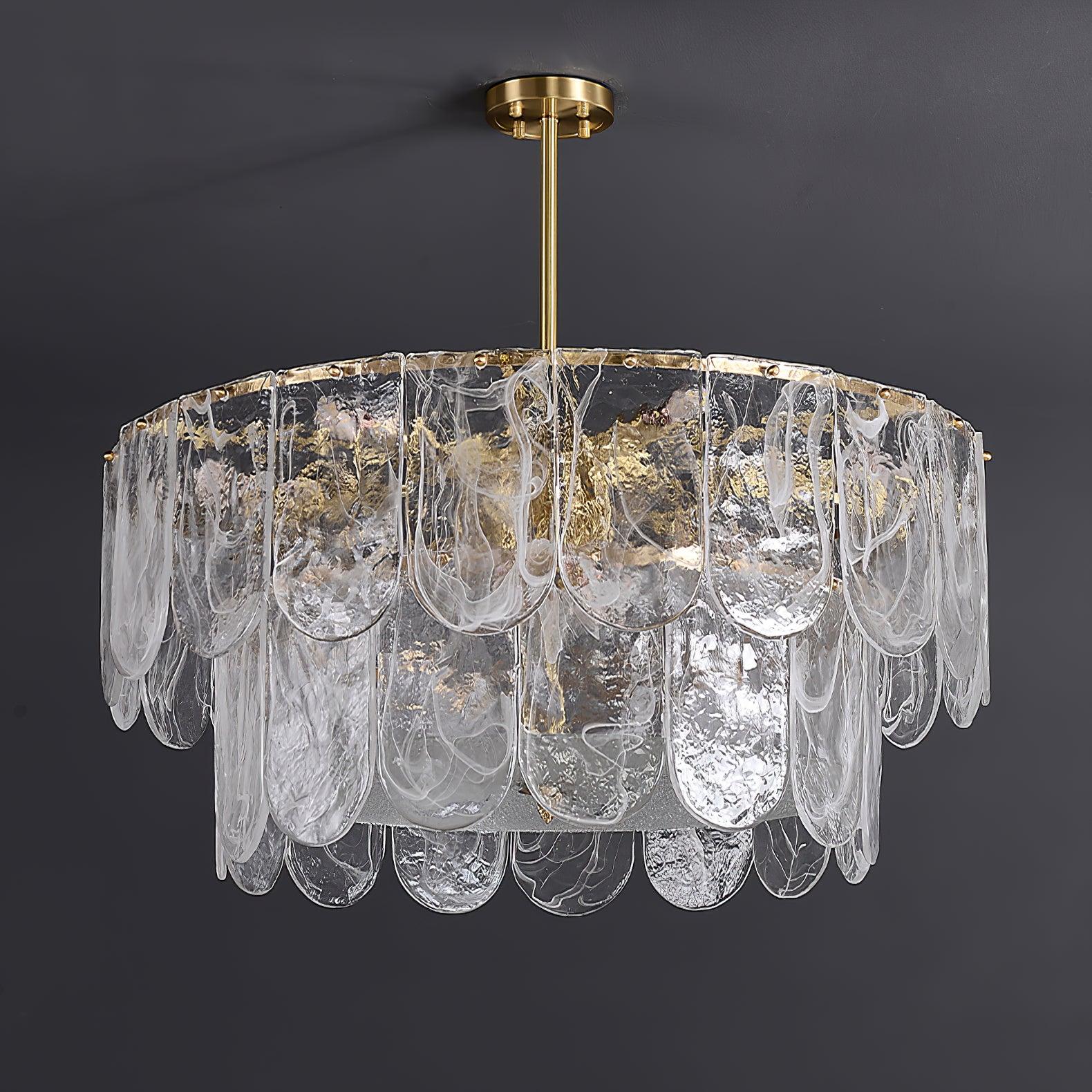 Lustra Chandelier Traditional Classic Glass Metal-Neutral Decor