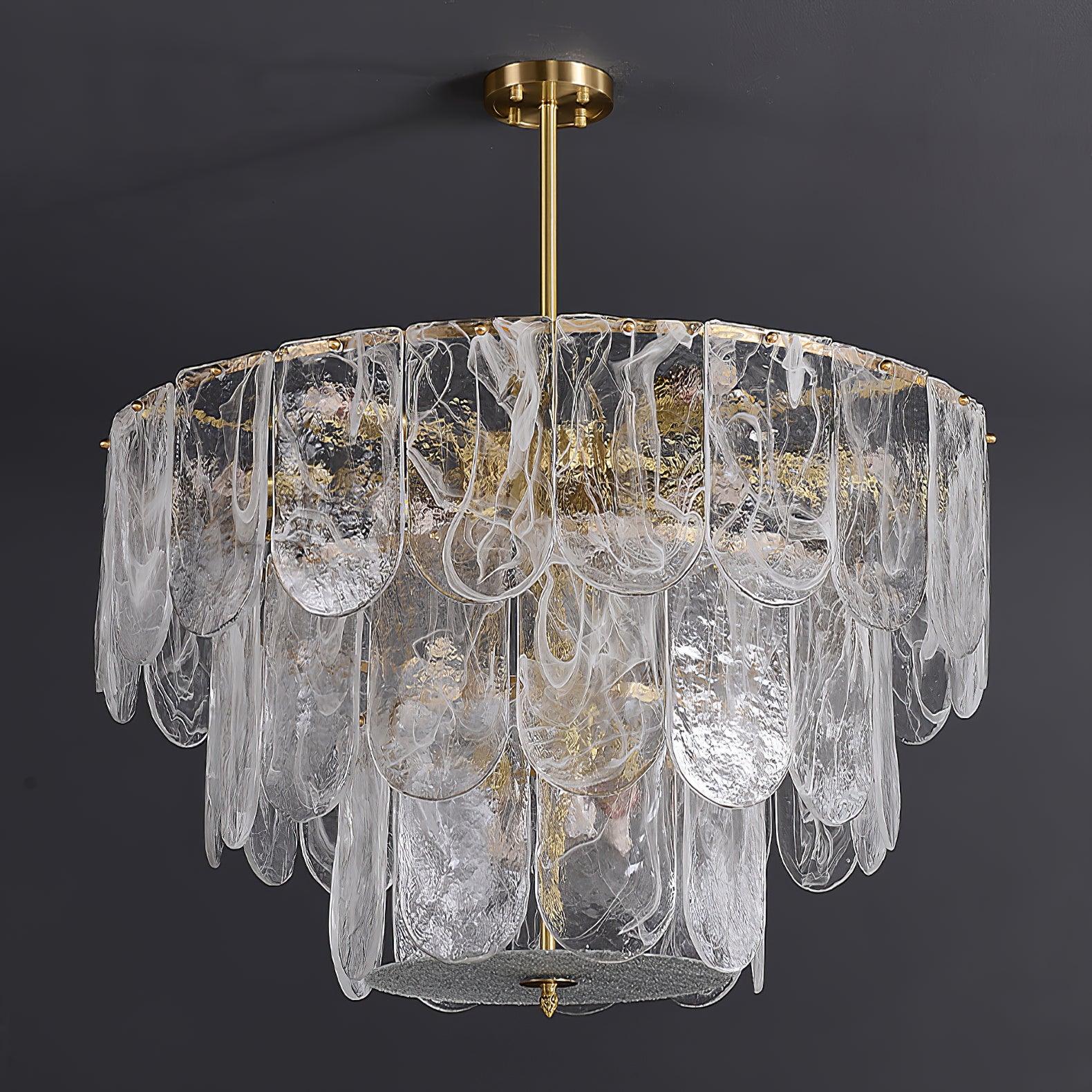 Lustra Chandelier Traditional Classic Glass Metal-Neutral Decor