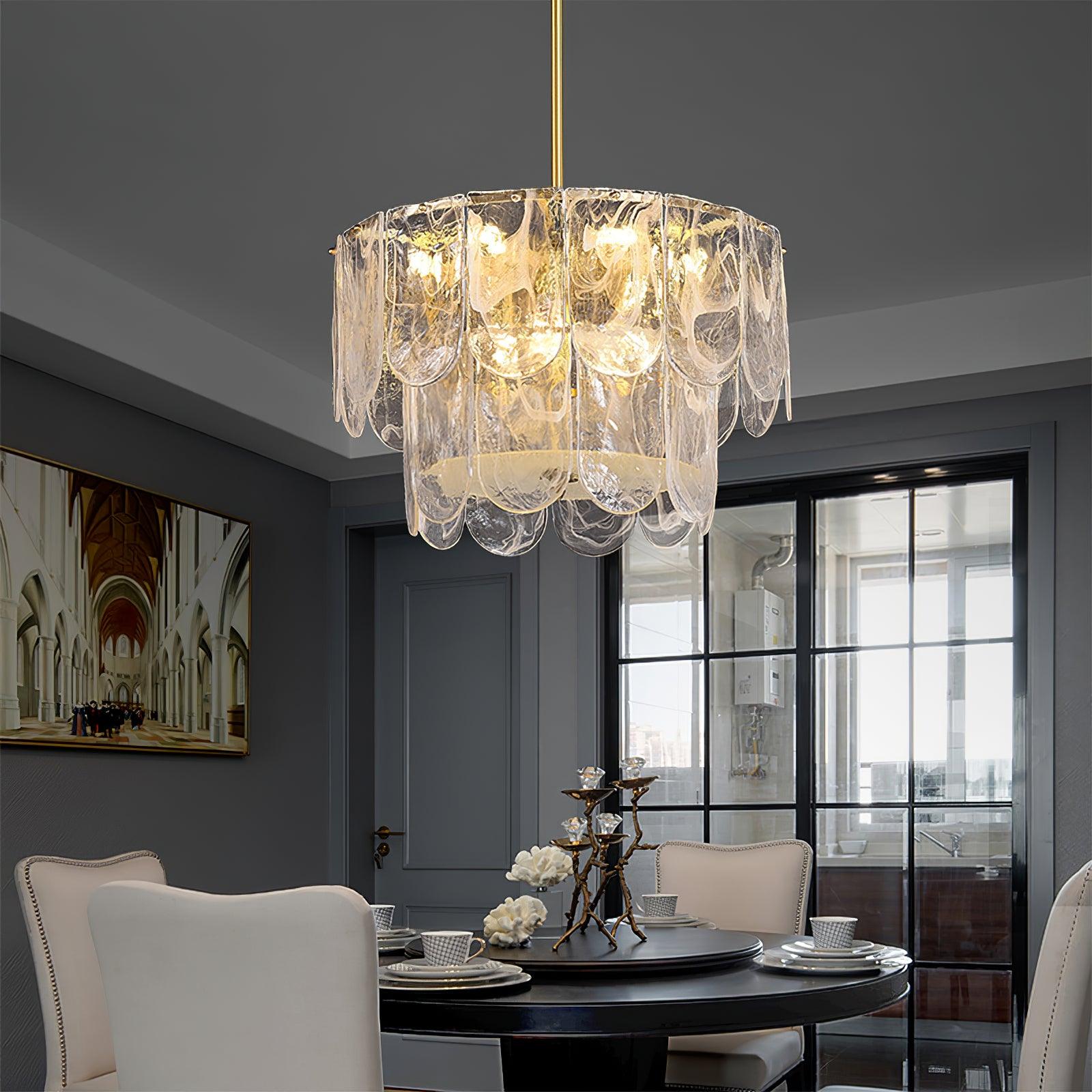 Lustra Chandelier Traditional Classic Glass Metal-Neutral Decor