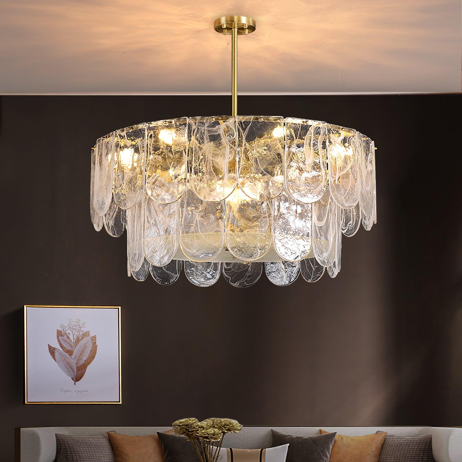 Lustra Chandelier Traditional Classic Glass Metal-Neutral Decor