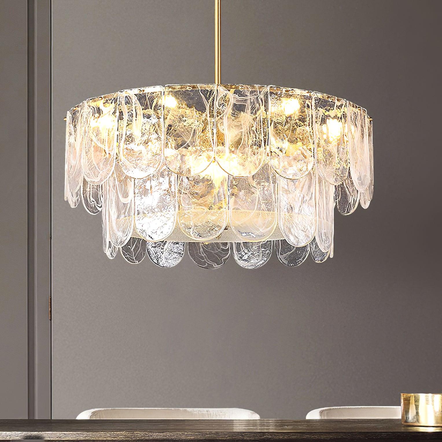 Lustra Chandelier Traditional Classic Glass Metal-Neutral Decor