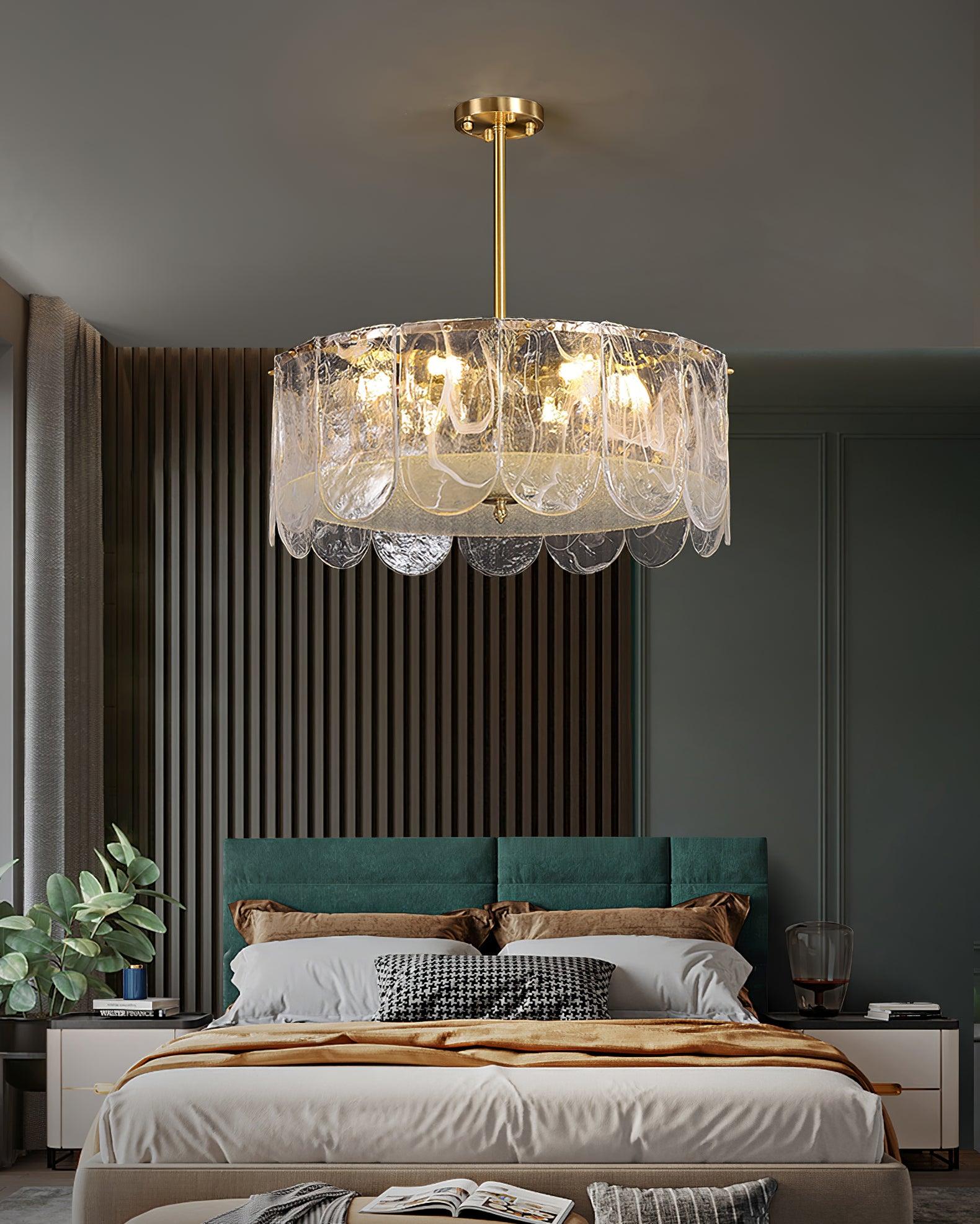 Lustra Chandelier Traditional Classic Glass Metal-Neutral Decor
