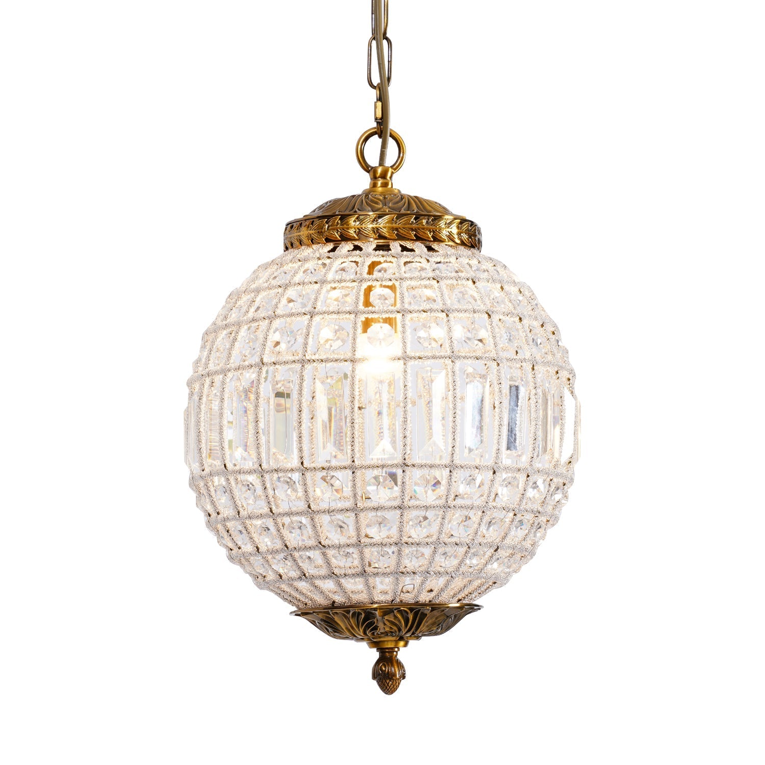 Jelt Chandelier Gold Globe Crystal Vintage-Neutral Decor