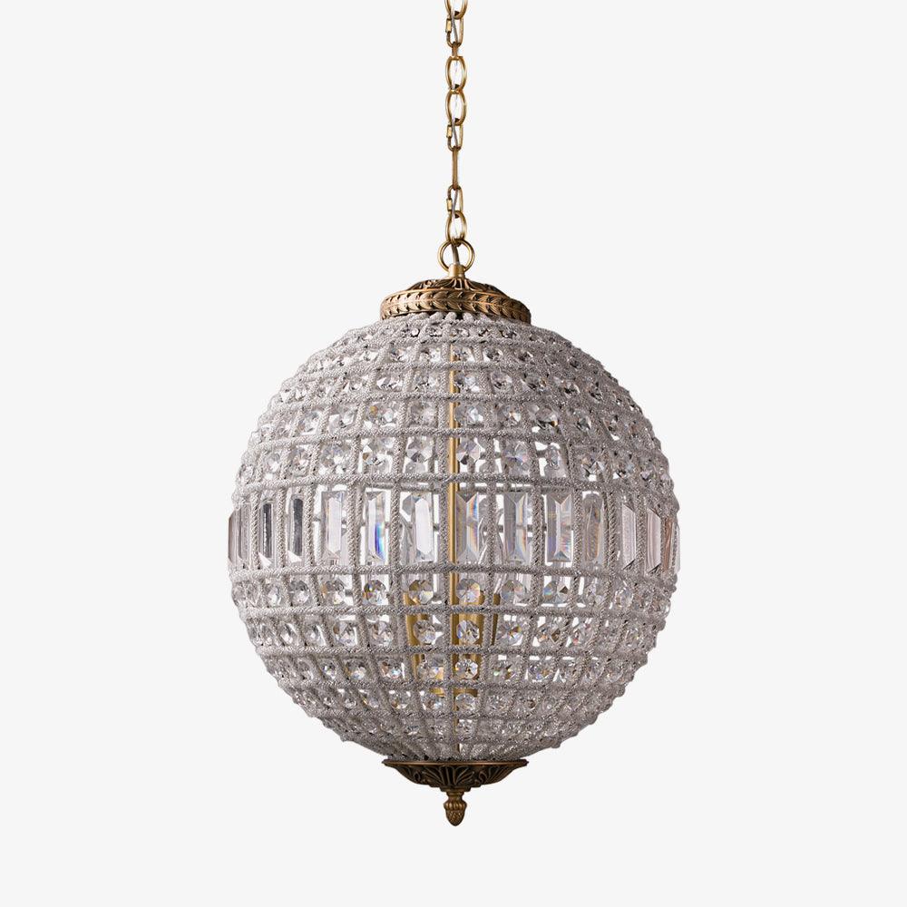 Jelt Chandelier Gold Globe Crystal Vintage-Neutral Decor