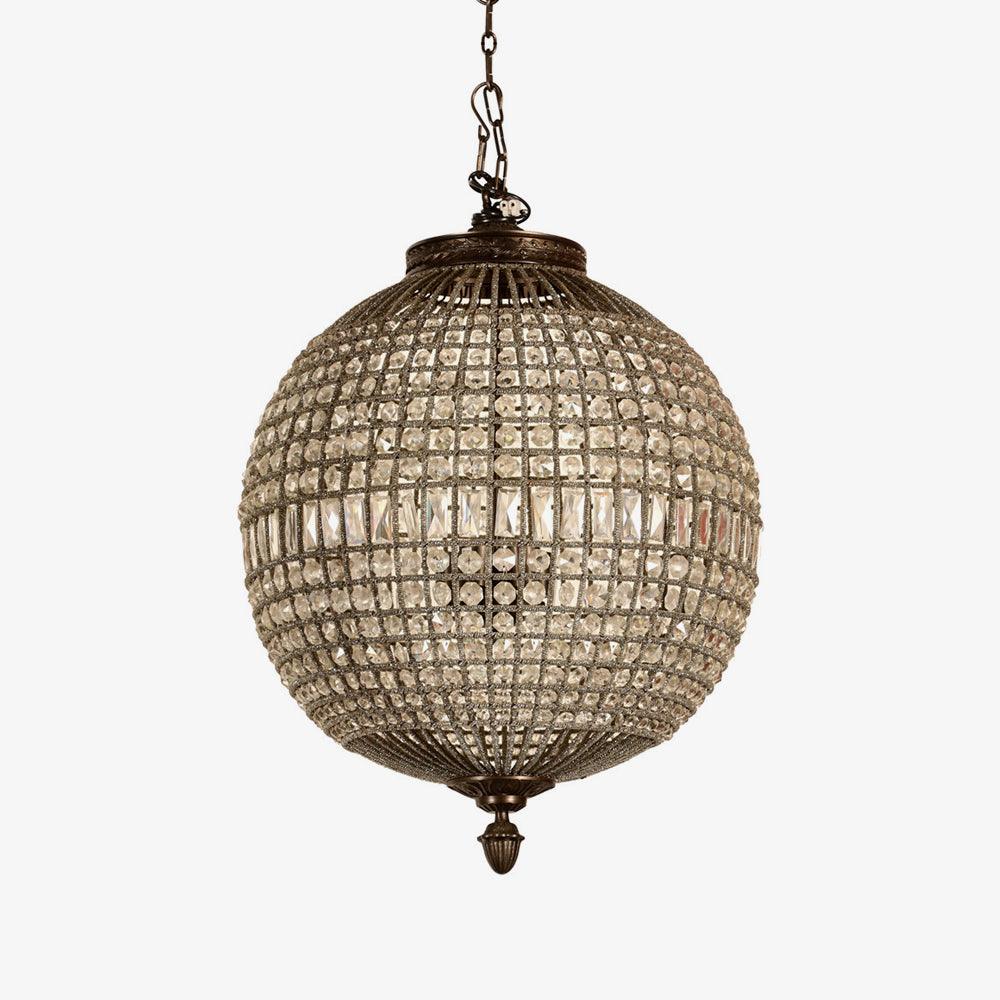 Jelt Chandelier Gold Globe Crystal Vintage-Neutral Decor