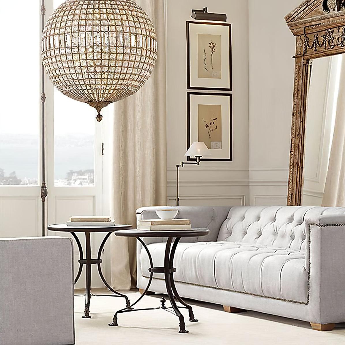 Jelt Chandelier Gold Globe Crystal Vintage-Neutral Decor