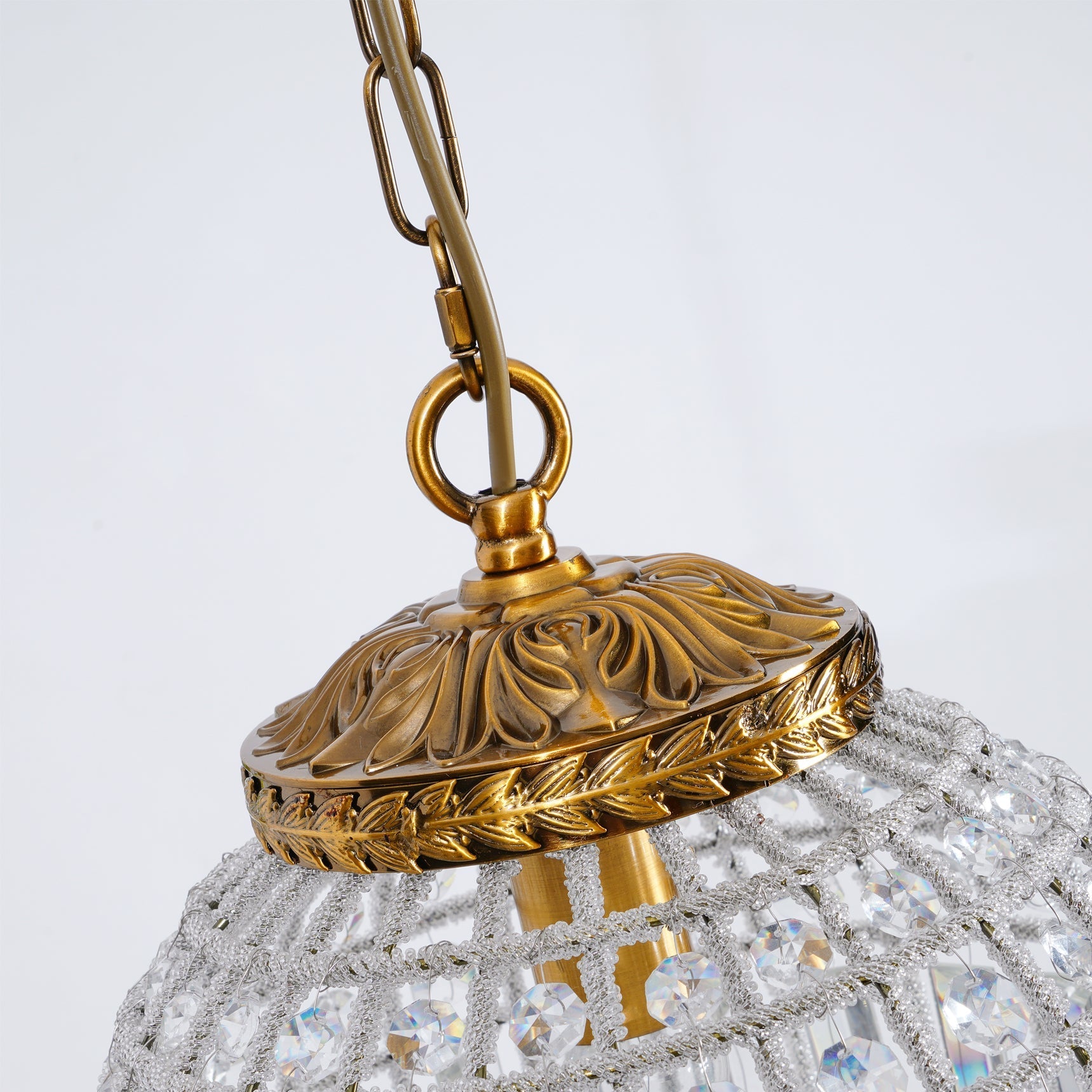 Jelt Chandelier Gold Globe Crystal Vintage-Neutral Decor