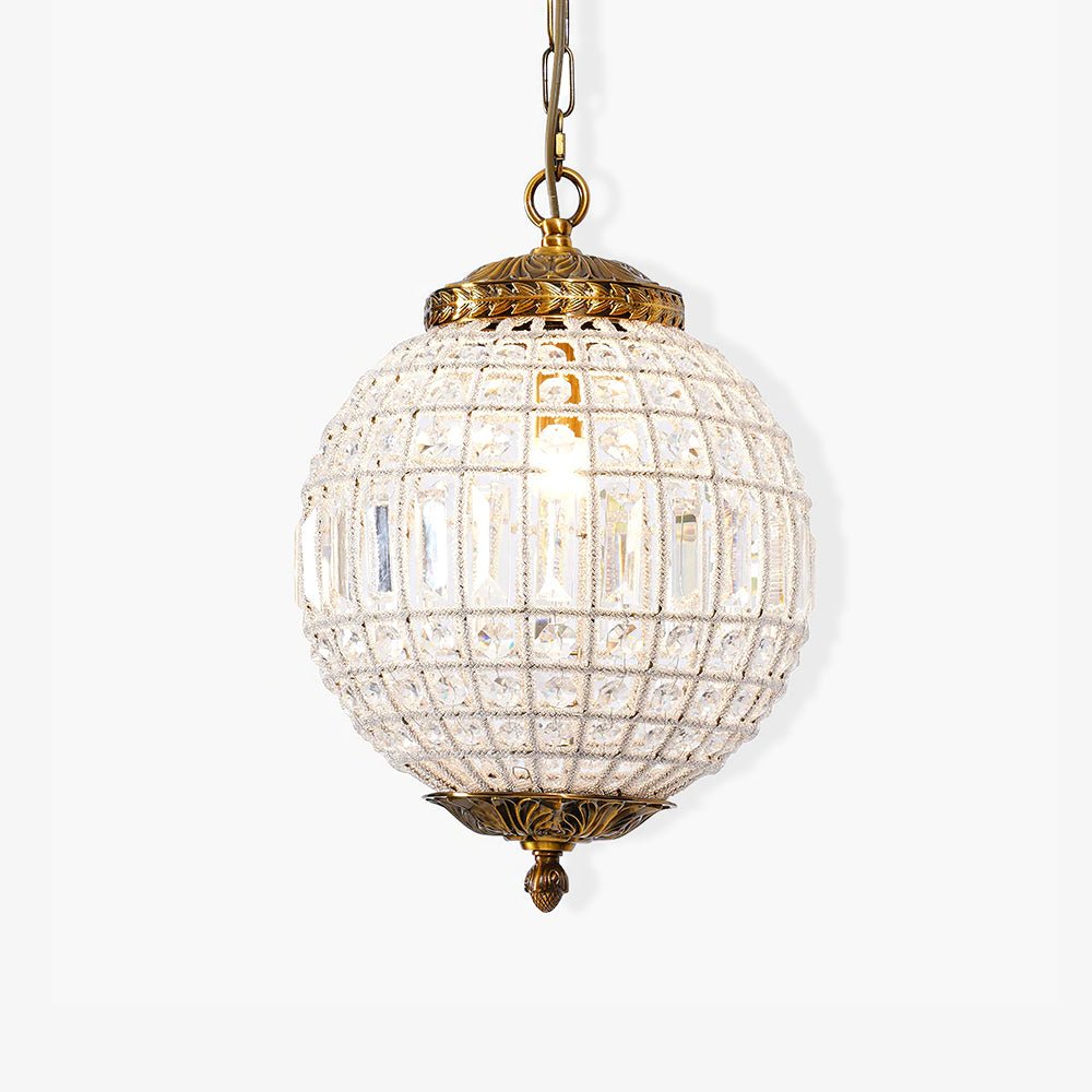 Jelt Chandelier Gold Globe Crystal Vintage-Neutral Decor