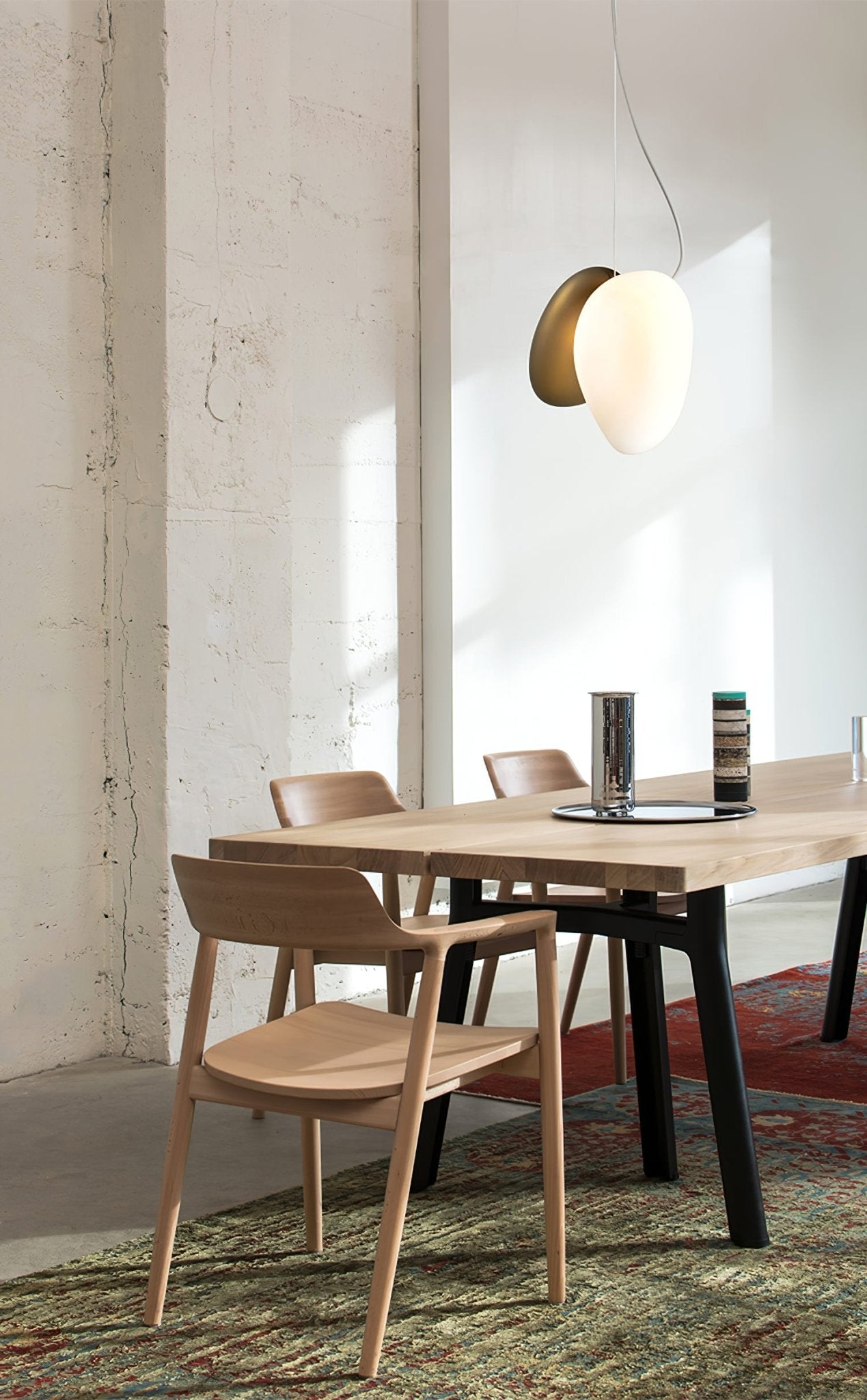 Mervan Frosted Glass Pendant Light-Neutral Decor