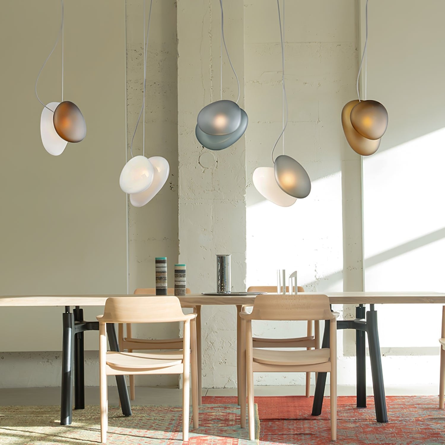 Mervan Frosted Glass Pendant Light-Neutral Decor