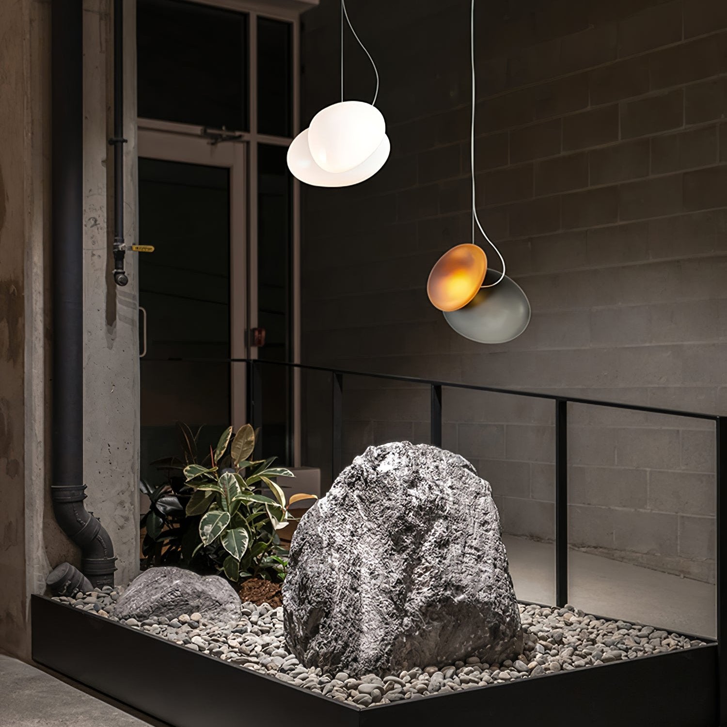 Mervan Frosted Glass Pendant Light-Neutral Decor