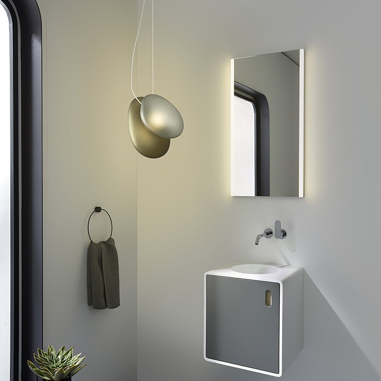 Mervan Frosted Glass Pendant Light-Neutral Decor