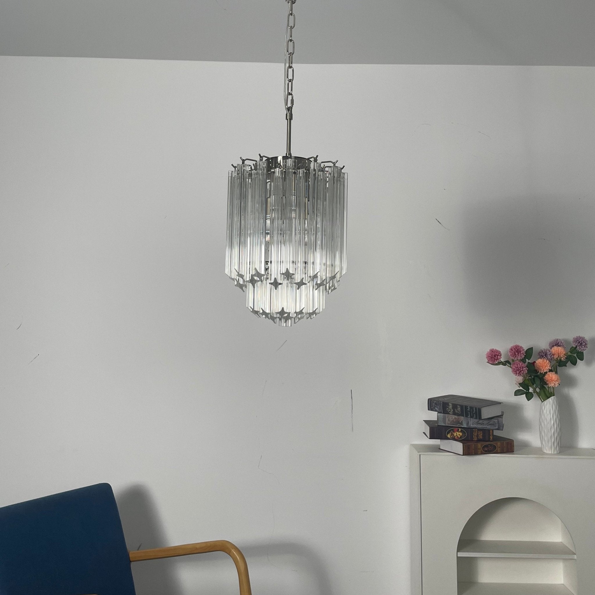Luph Transparant Murano Glass Prism Chandelier-Neutral Decor