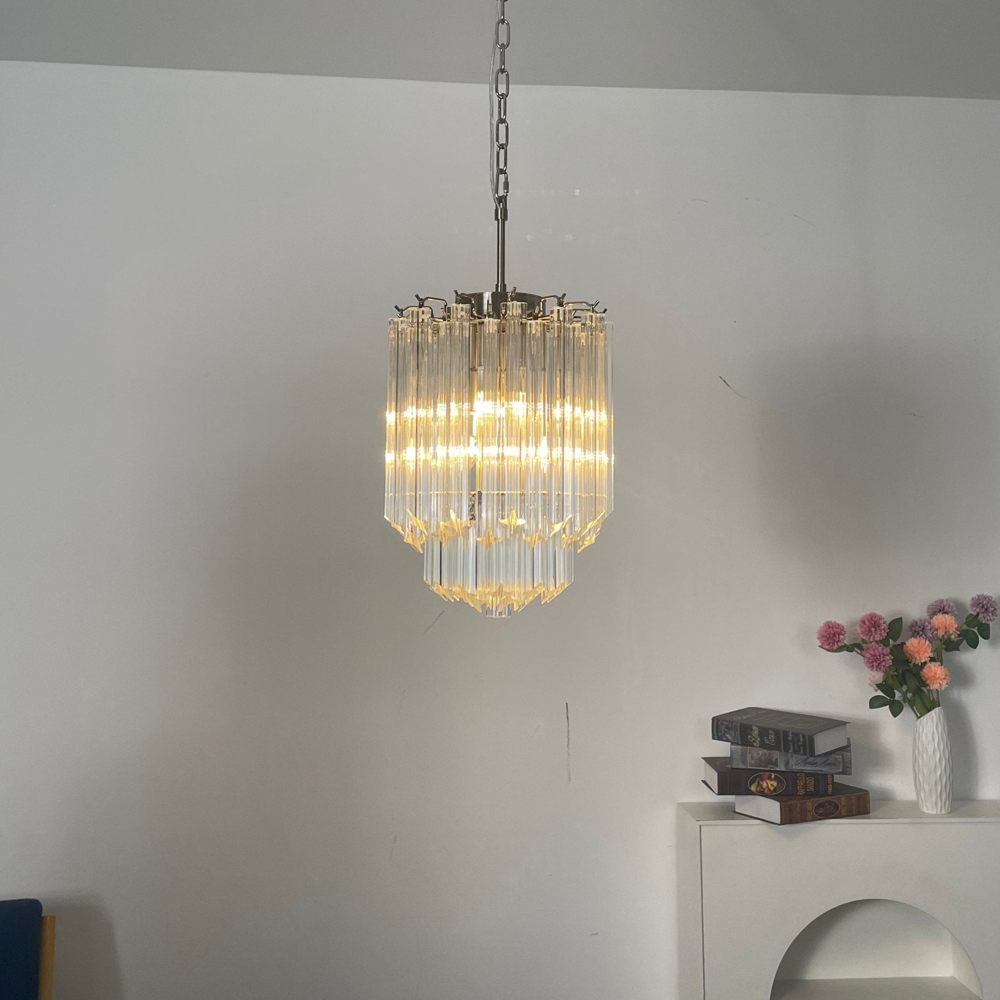 Luph Transparant Murano Glass Prism Chandelier-Neutral Decor