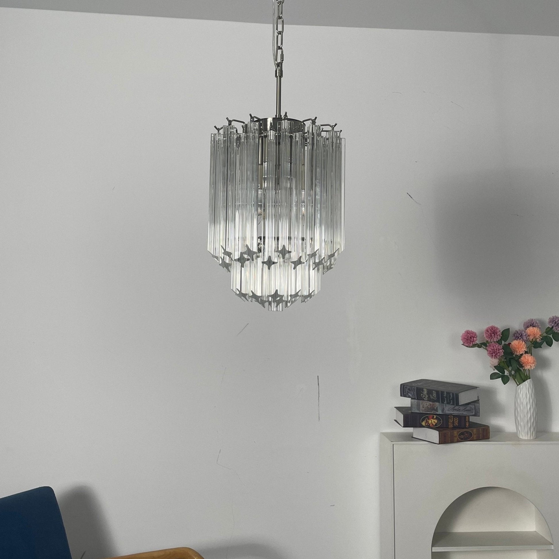 Luph Transparant Murano Glass Prism Chandelier-Neutral Decor