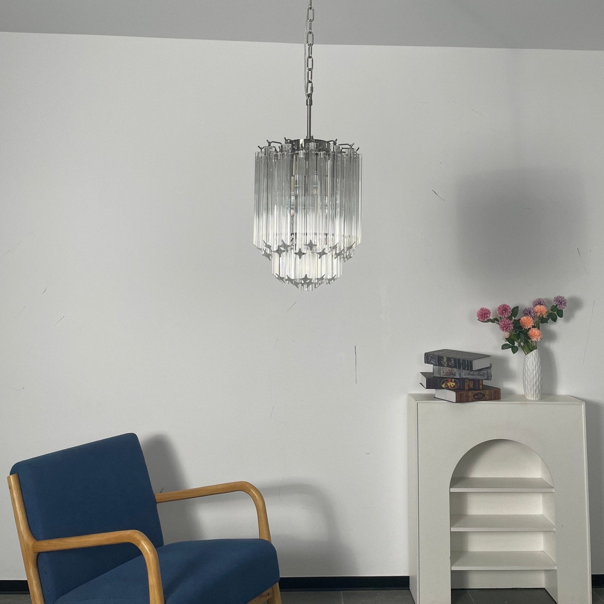 Luph Transparant Murano Glass Prism Chandelier-Neutral Decor