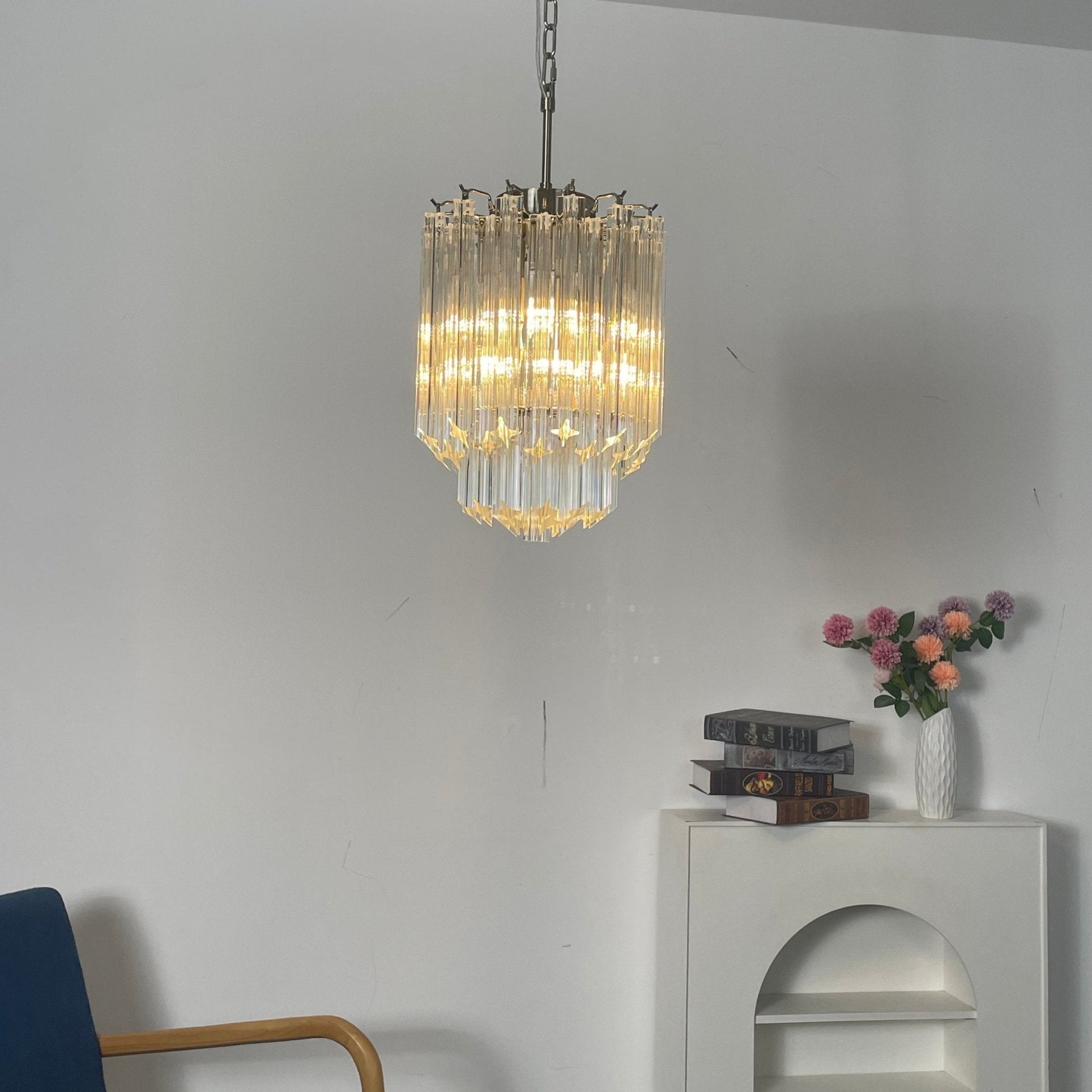 Luph Transparant Murano Glass Prism Chandelier-Neutral Decor