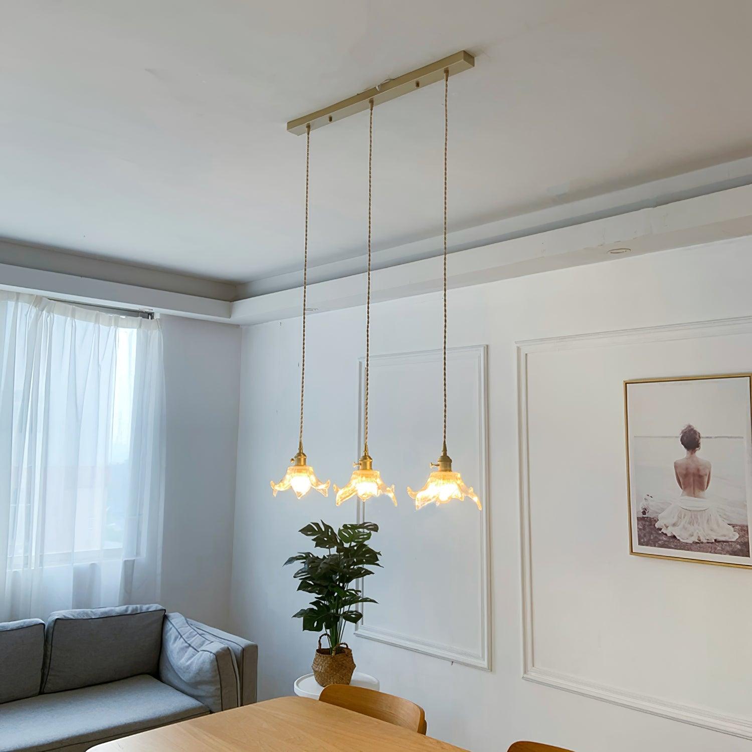 Aell Brass & Glass Glam Pendant Light-Neutral Decor