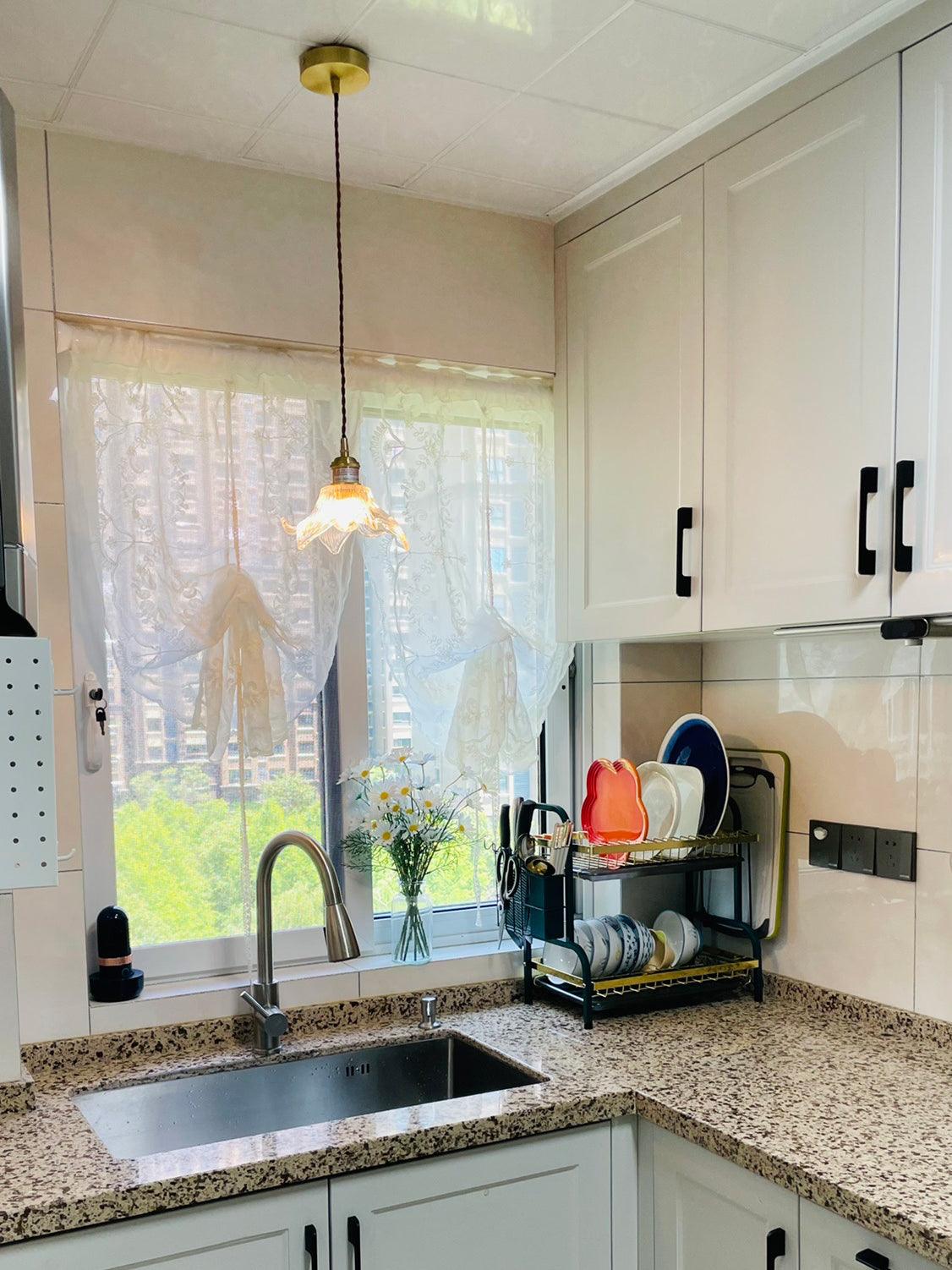 Aell Brass & Glass Glam Pendant Light-Neutral Decor