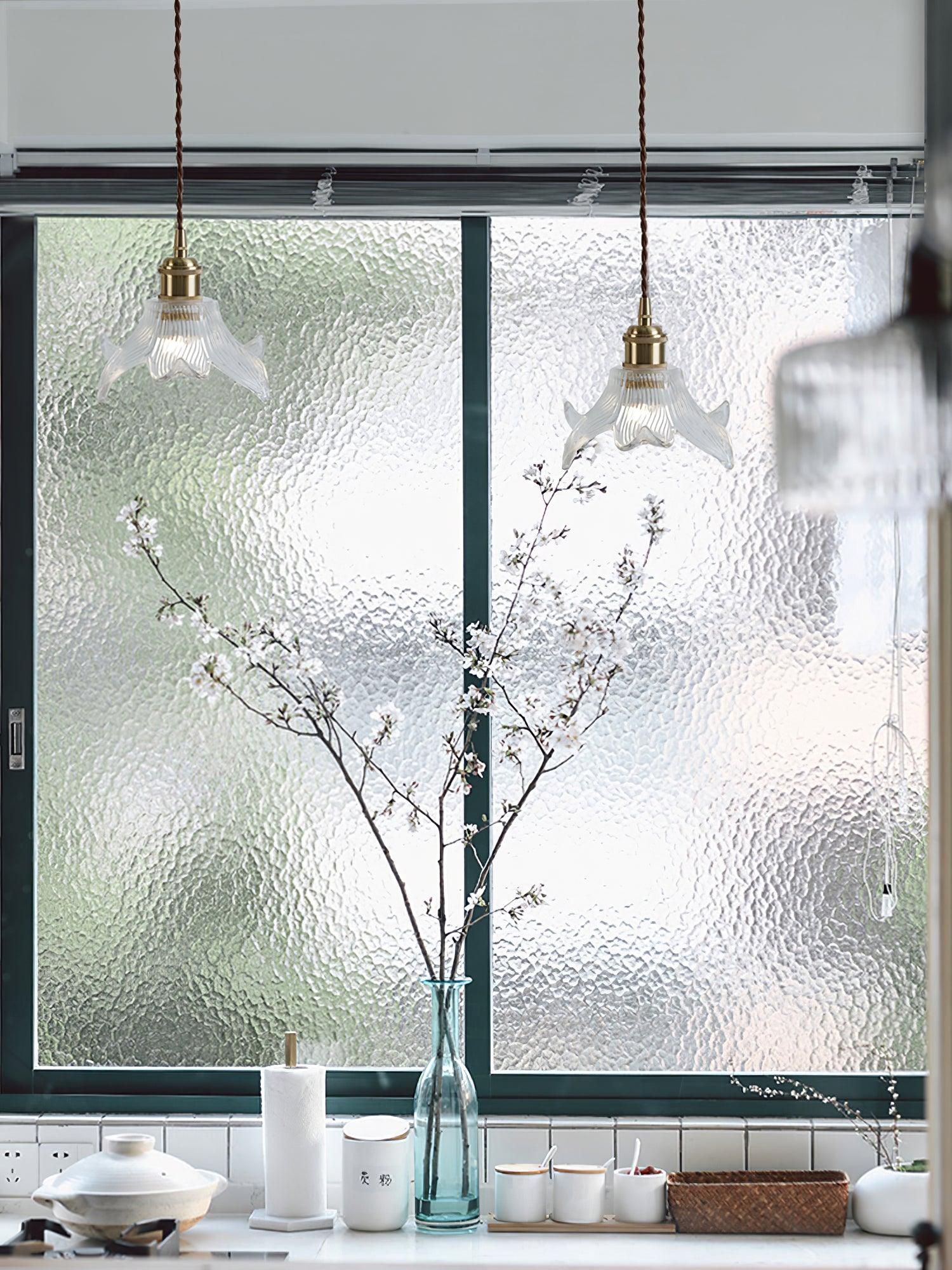 Aell Brass & Glass Glam Pendant Light-Neutral Decor
