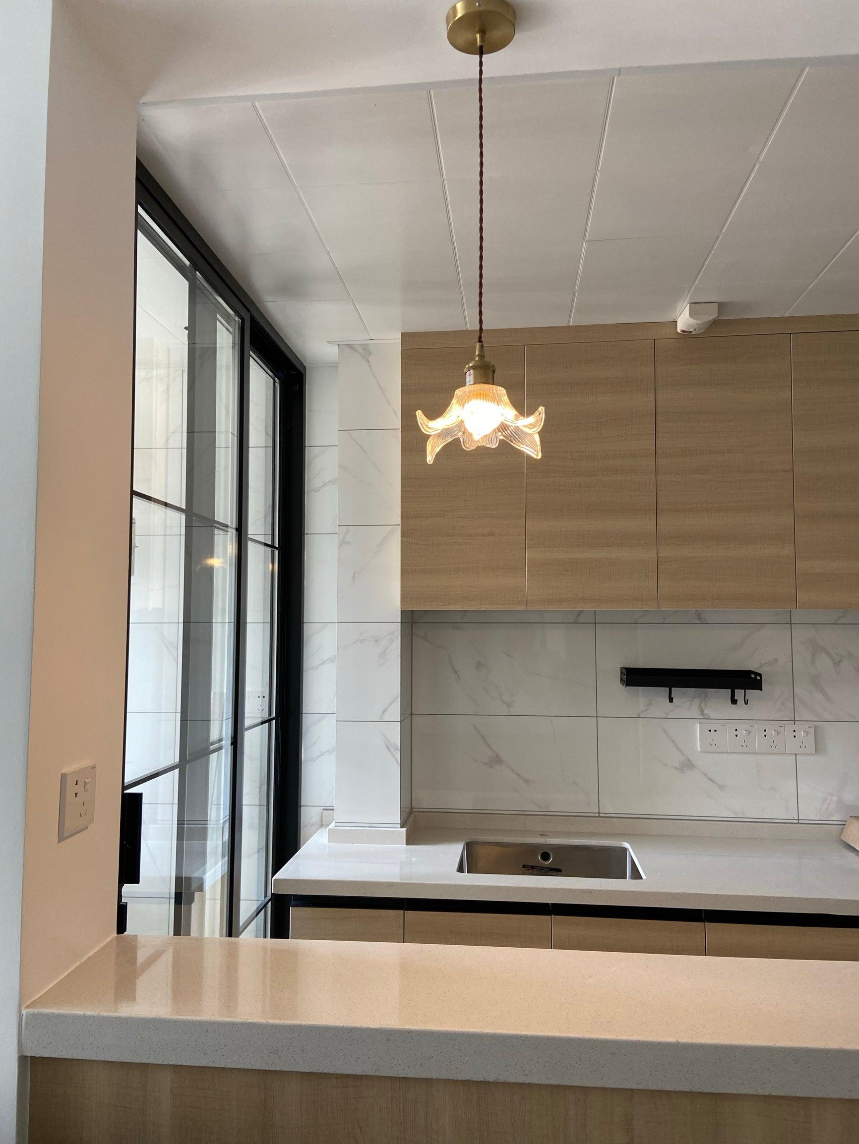 Aell Brass & Glass Glam Pendant Light-Neutral Decor