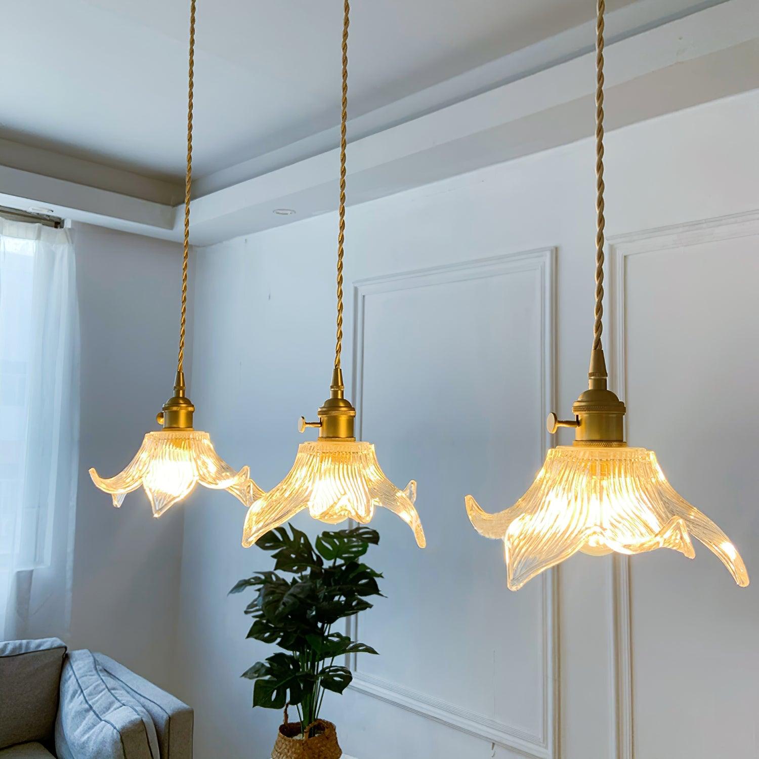 Aell Brass & Glass Glam Pendant Light-Neutral Decor