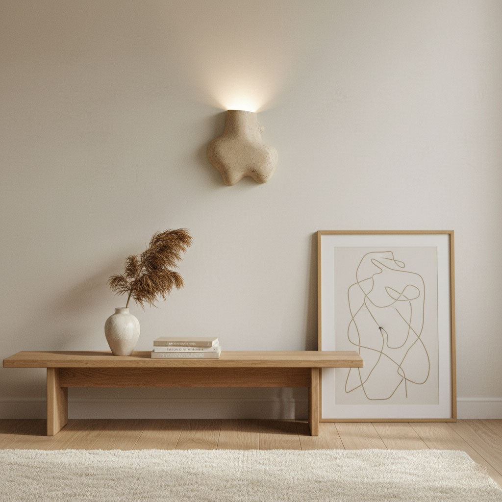 Travertine Abstract Wall Lamp-Neutral Decor