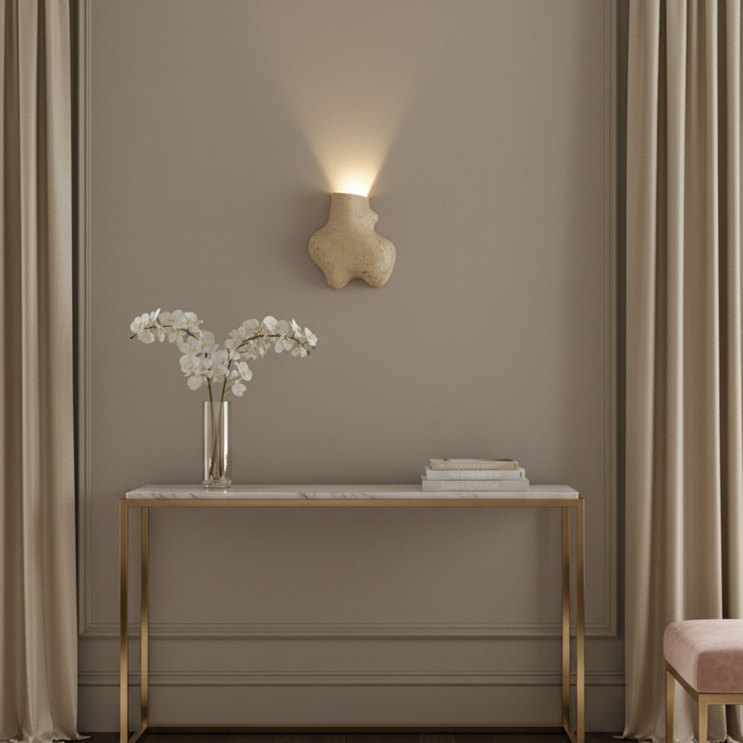 Travertine Abstract Wall Lamp-Neutral Decor