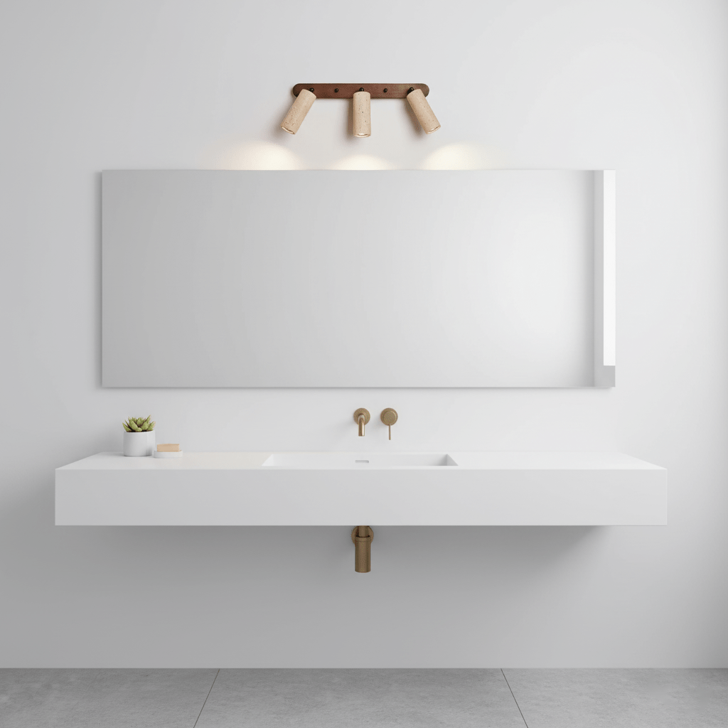 Travertine Triple Spotlight Wall Lamp-Neutral Decor