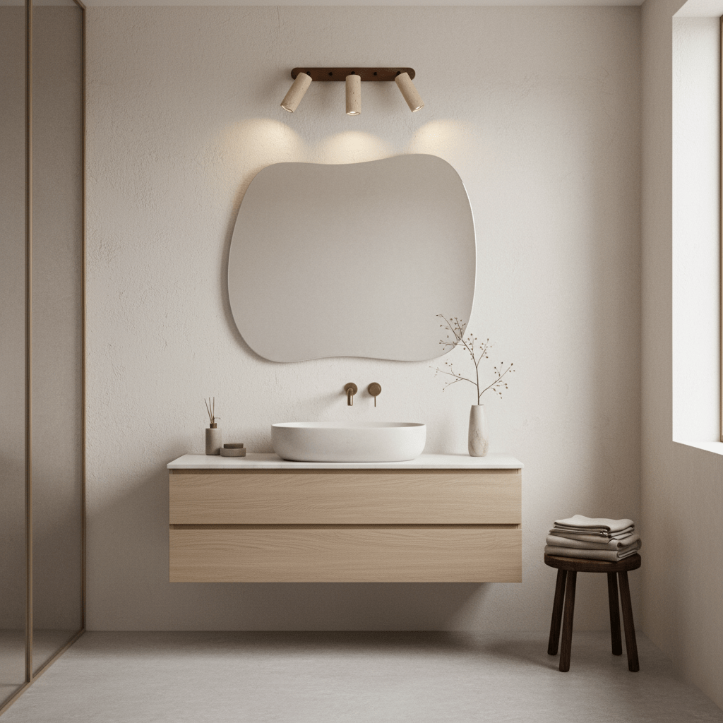 Travertine Triple Spotlight Wall Lamp-Neutral Decor