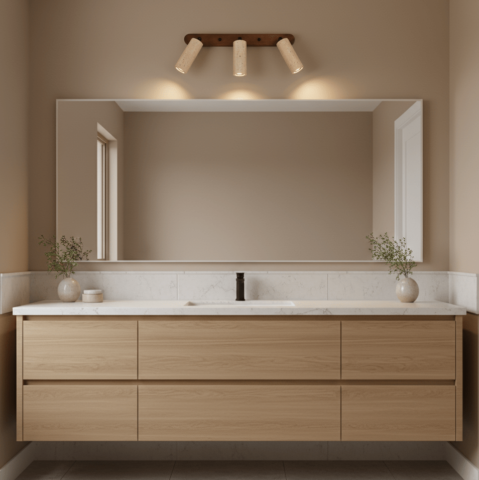 Travertine Triple Spotlight Wall Lamp-Neutral Decor