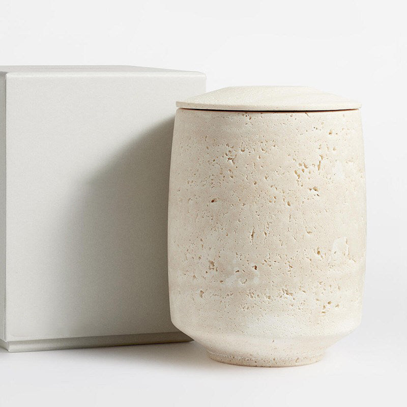 Sovel Elegant Interior Modern Natural Travertine Stone Candle Holder-Neutral Decor