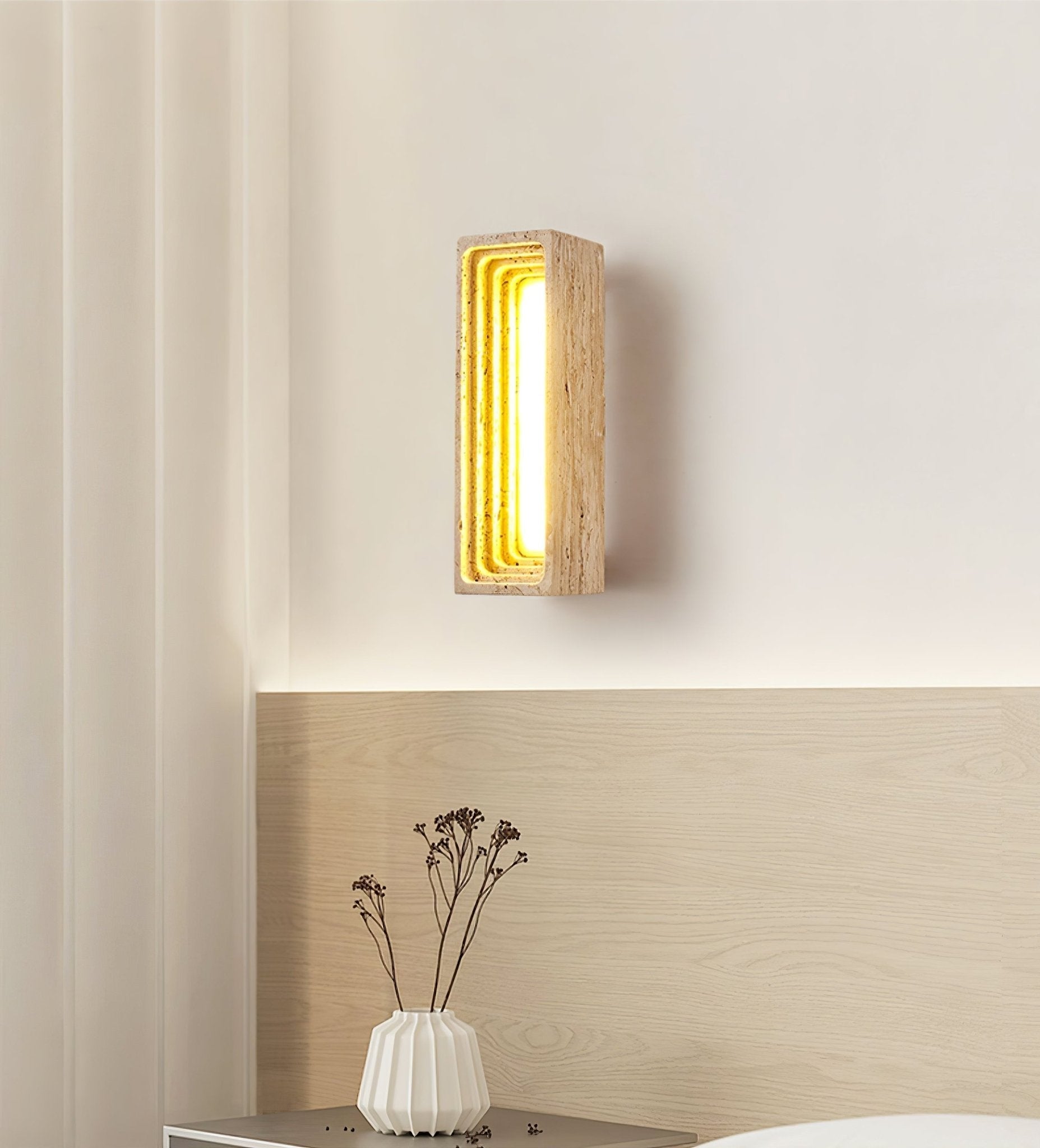 Atheila Travertine Wall Light-Neutral Decor