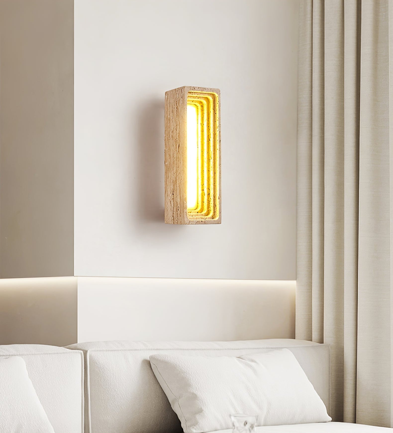 Atheila Travertine Wall Light-Neutral Decor