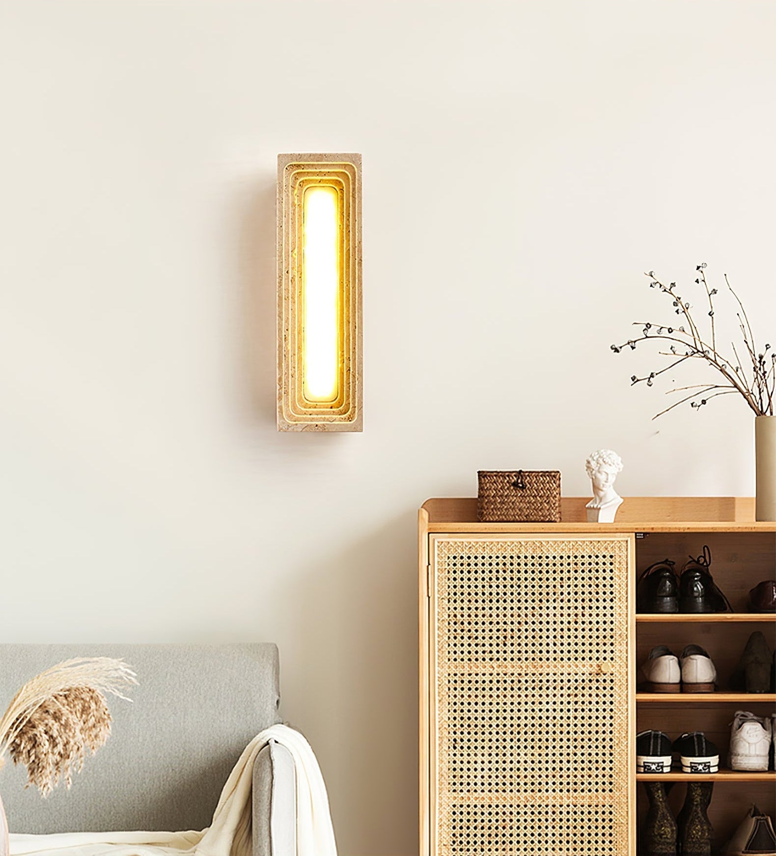 Atheila Travertine Wall Light-Neutral Decor