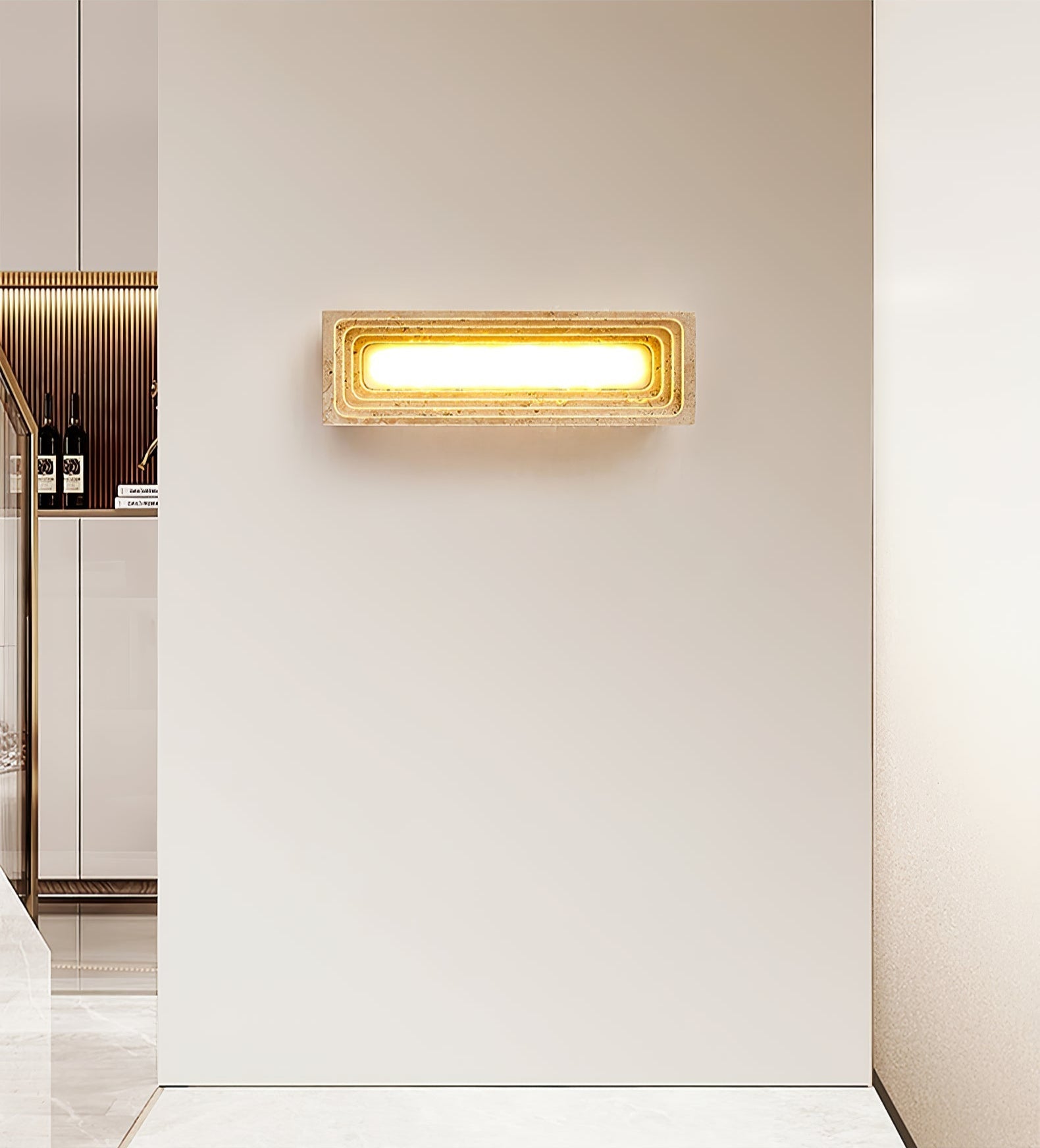 Atheila Travertine Wall Light-Neutral Decor