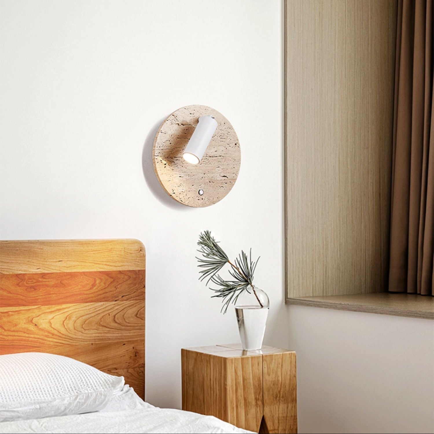 Travertine Axis Directional Sconce-Neutral Decor