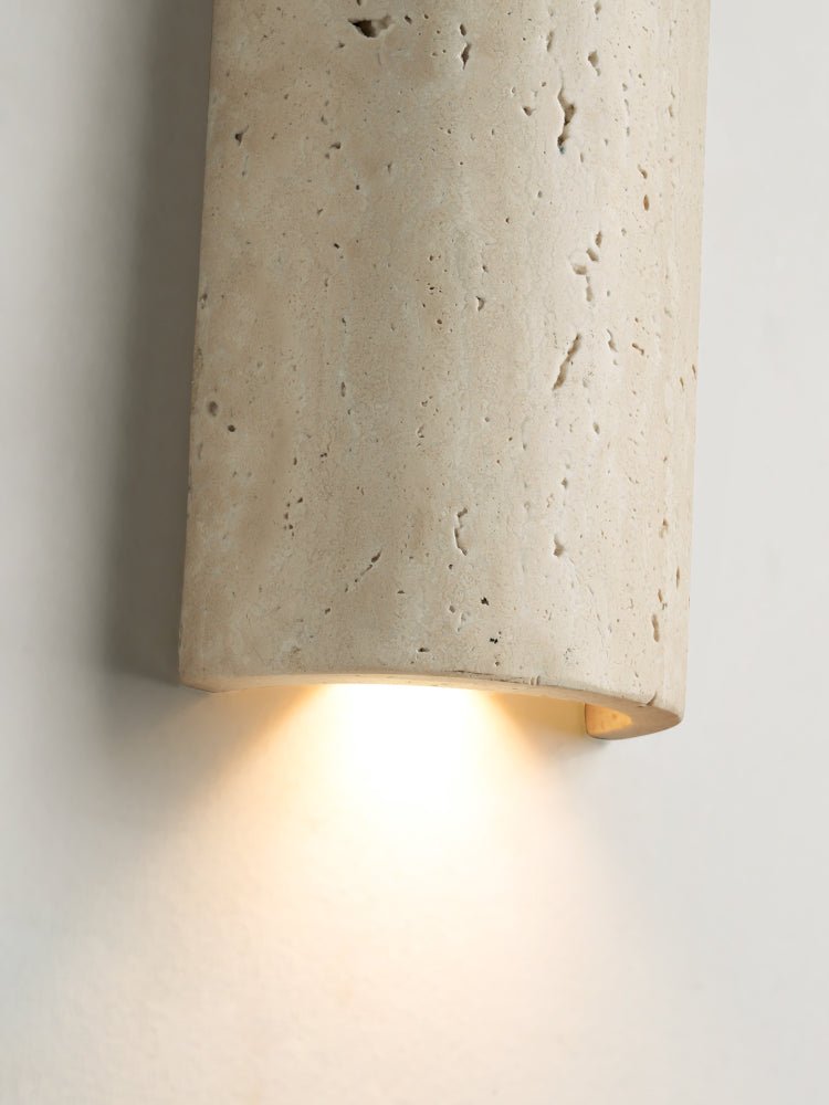 Zyphe Natural Yellow Travertine Capsule Wall Lamp-Neutral Decor