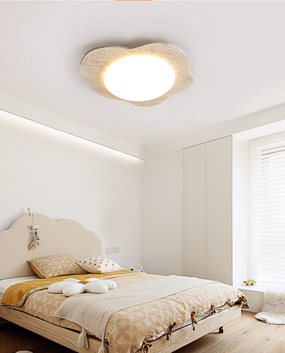 Travertine Cloud Ceiling Lamp-Neutral Decor