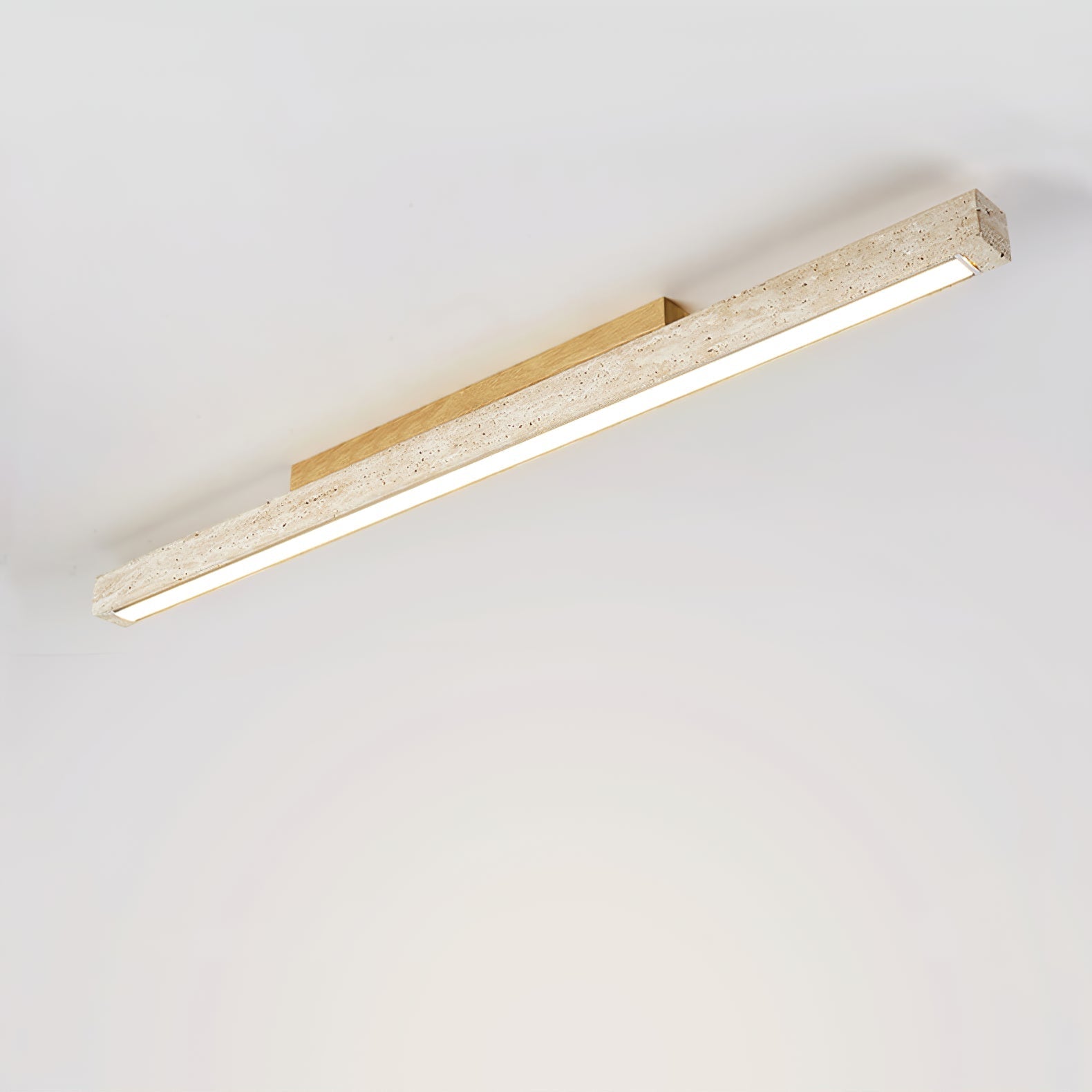 Kevis Minimalist Travertine Linear Ceiling Light-Neutral Decor