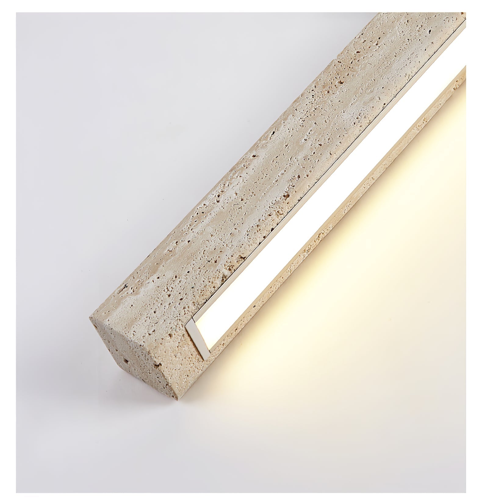 Kevis Minimalist Travertine Linear Ceiling Light-Neutral Decor
