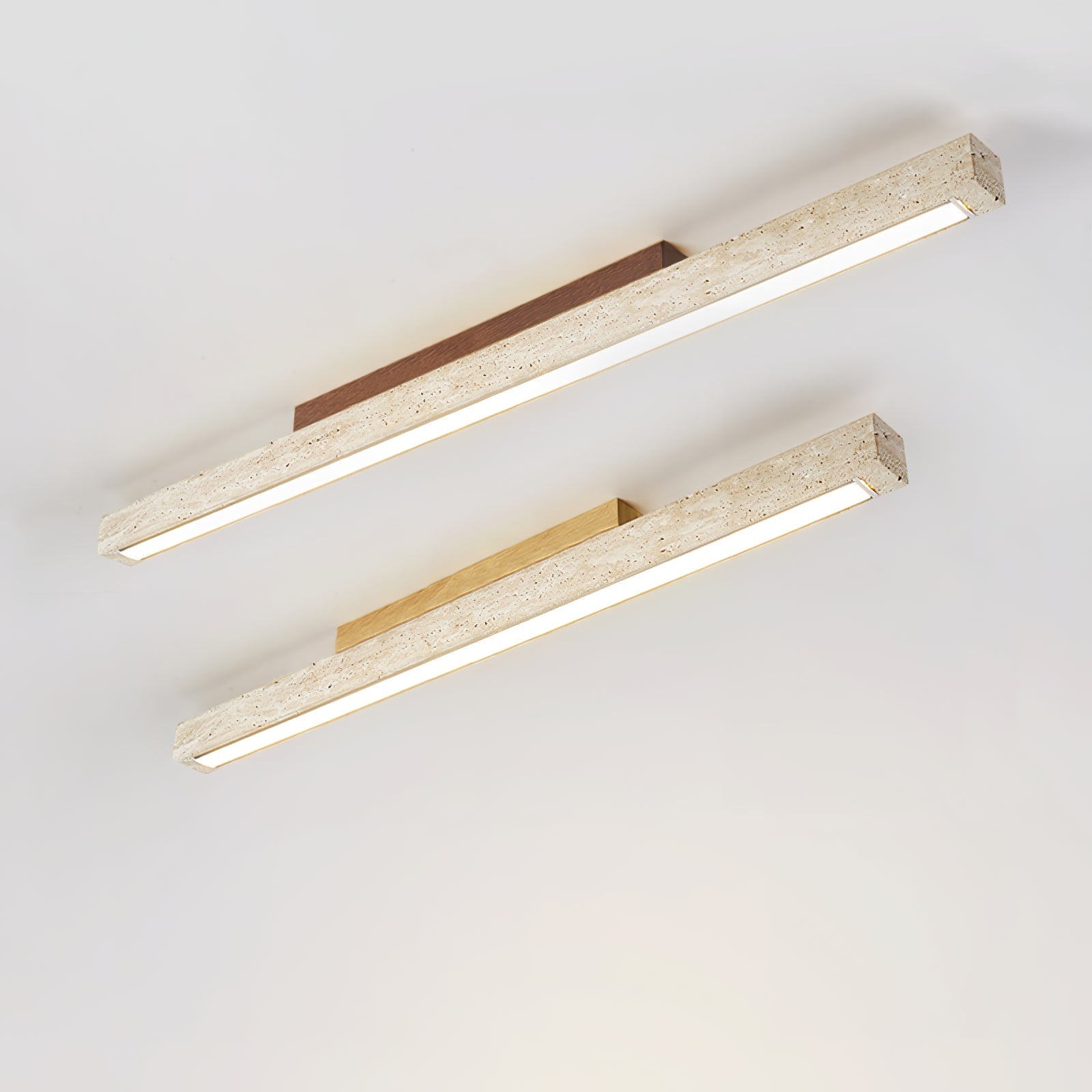 Kevis Minimalist Travertine Linear Ceiling Light-Neutral Decor